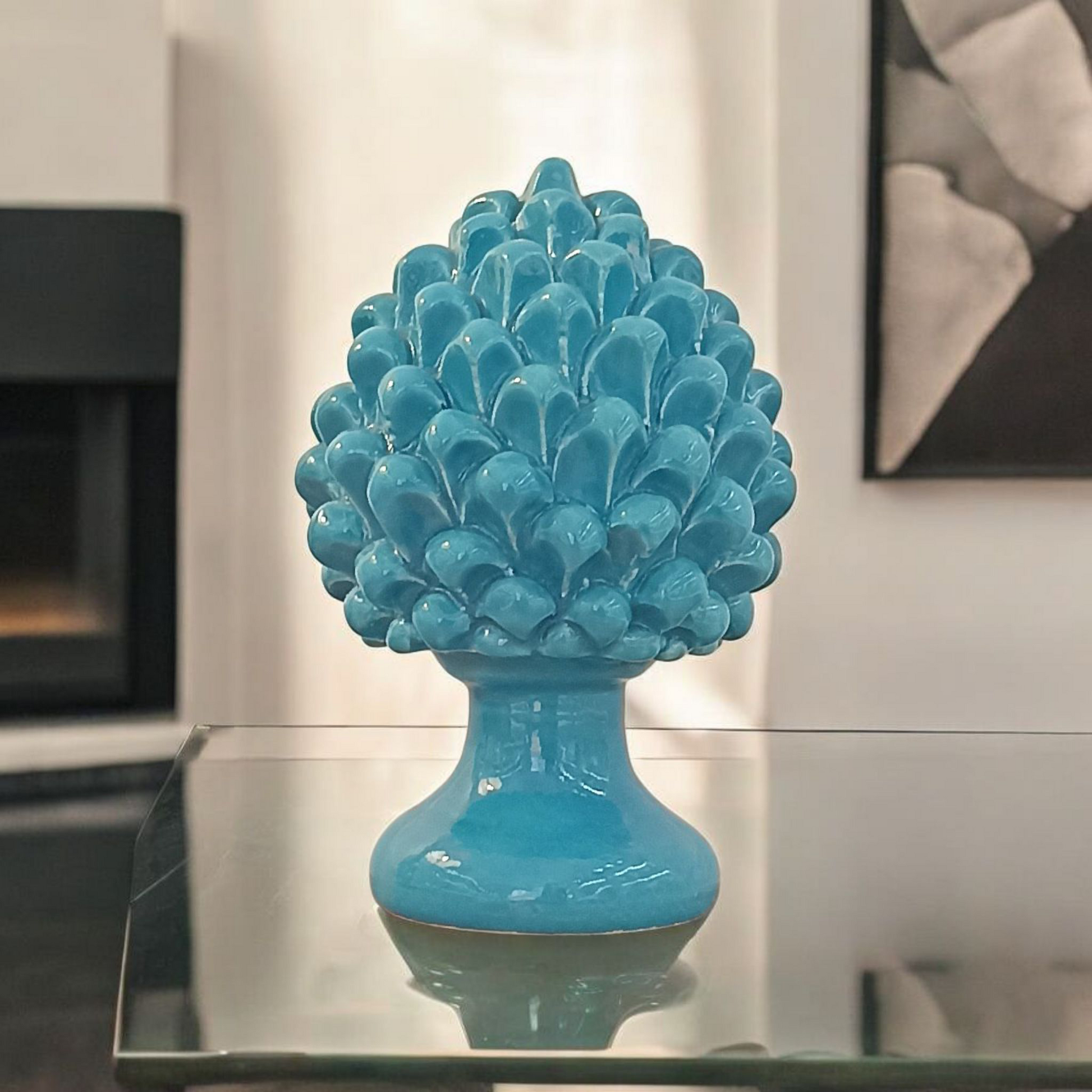 pigna turchese in ceramica siciliana