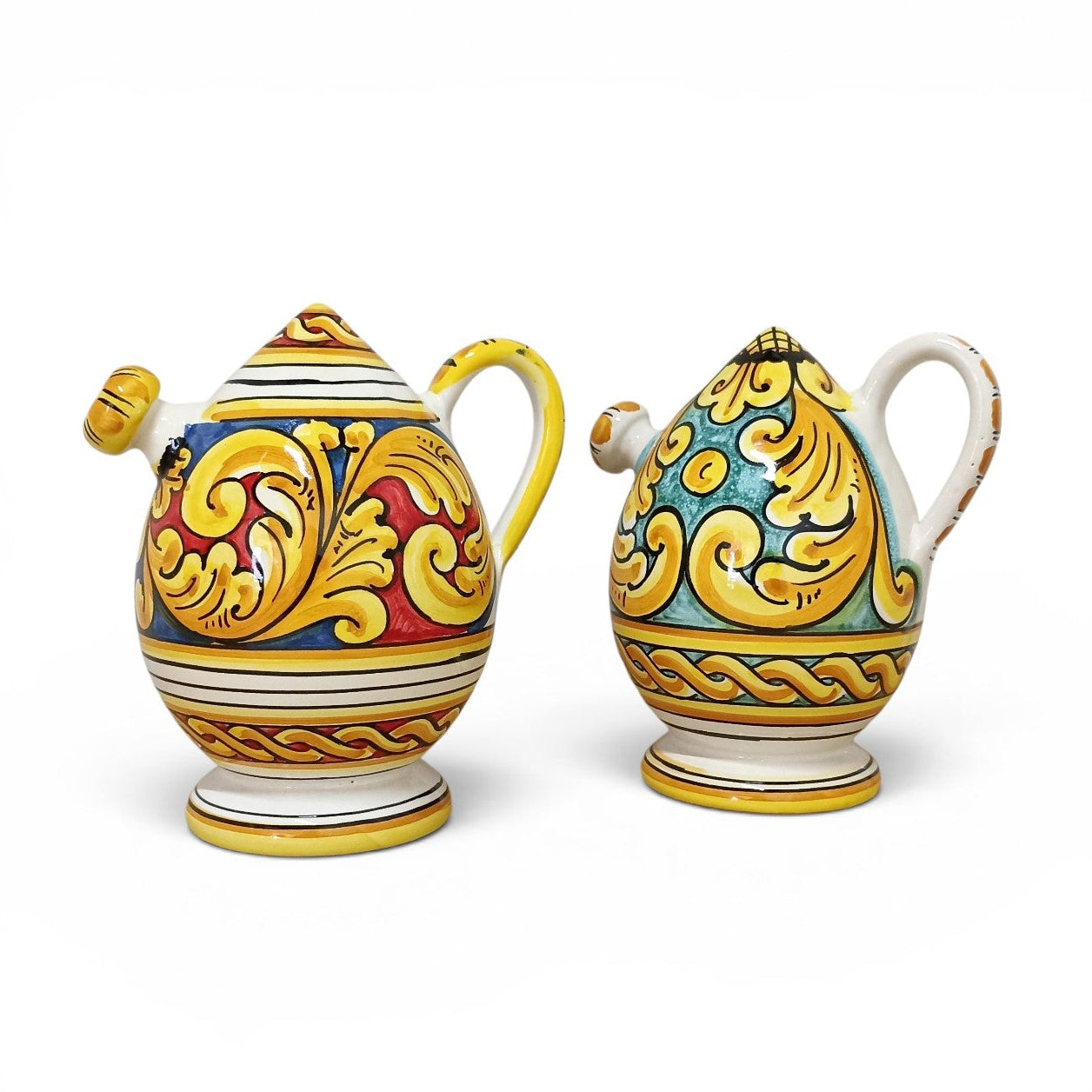 pitcher in majolica from caltagirone