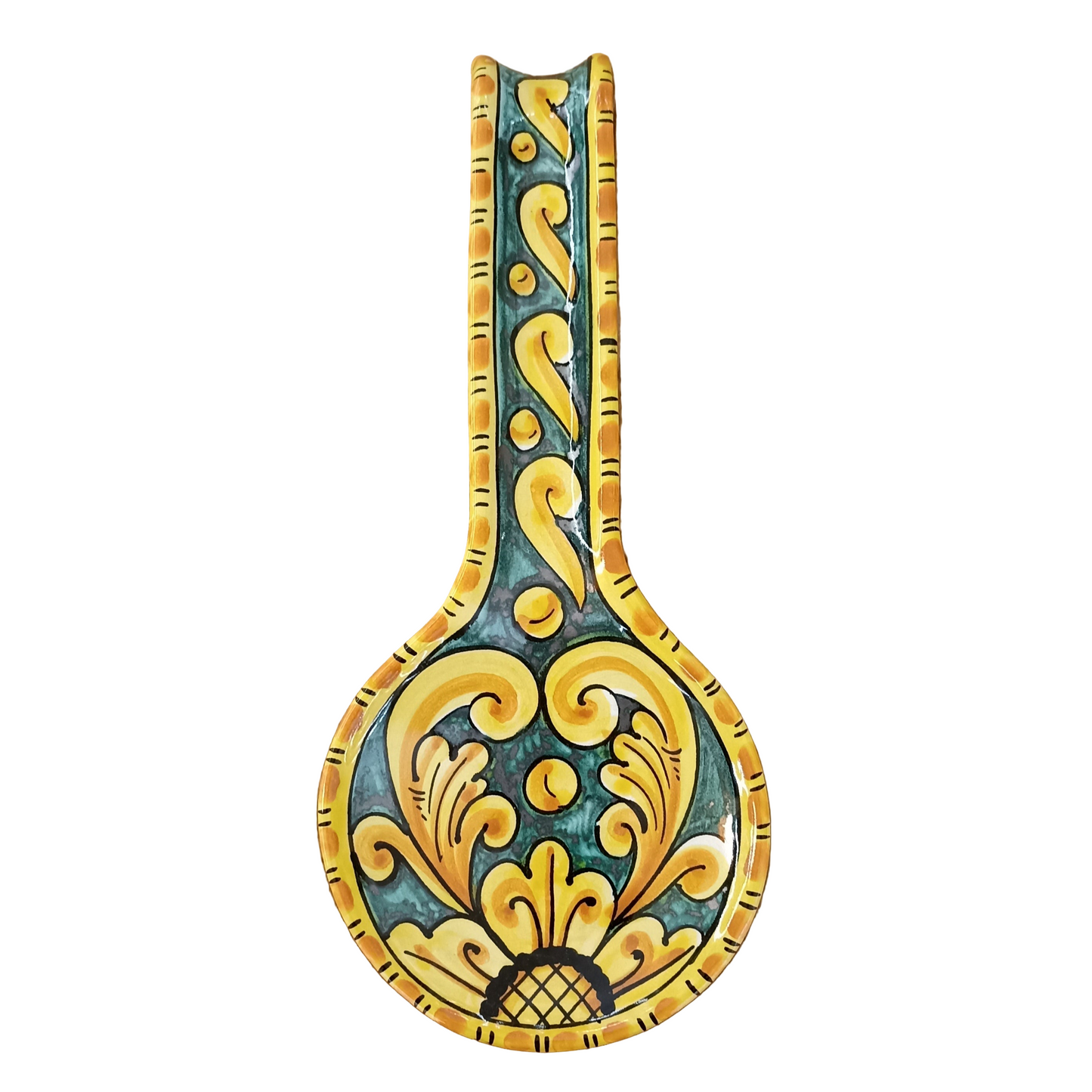 poggia cucchiaio decoro siciliano in maiolica