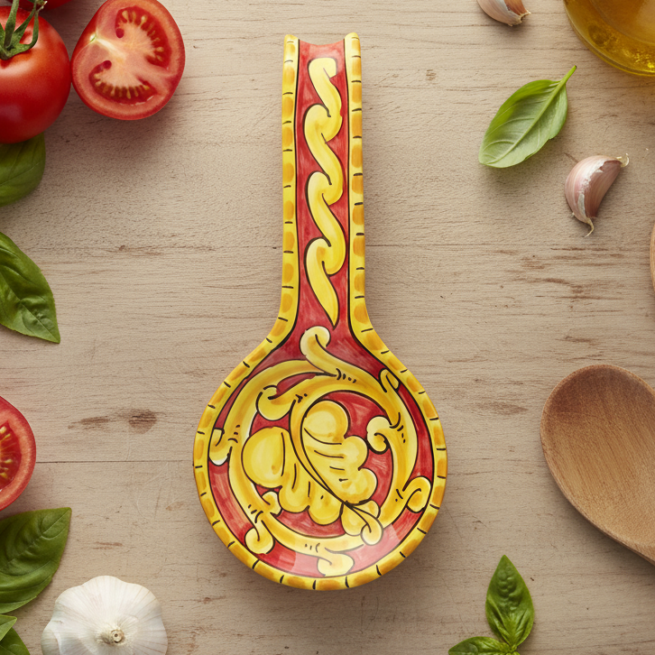 poggia cucchiaio in maiolica di sicilia