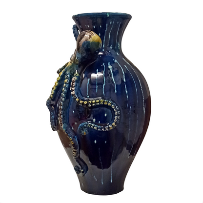 Vaso Portafiori in Ceramica Siciliana di Caltagirone Polpo