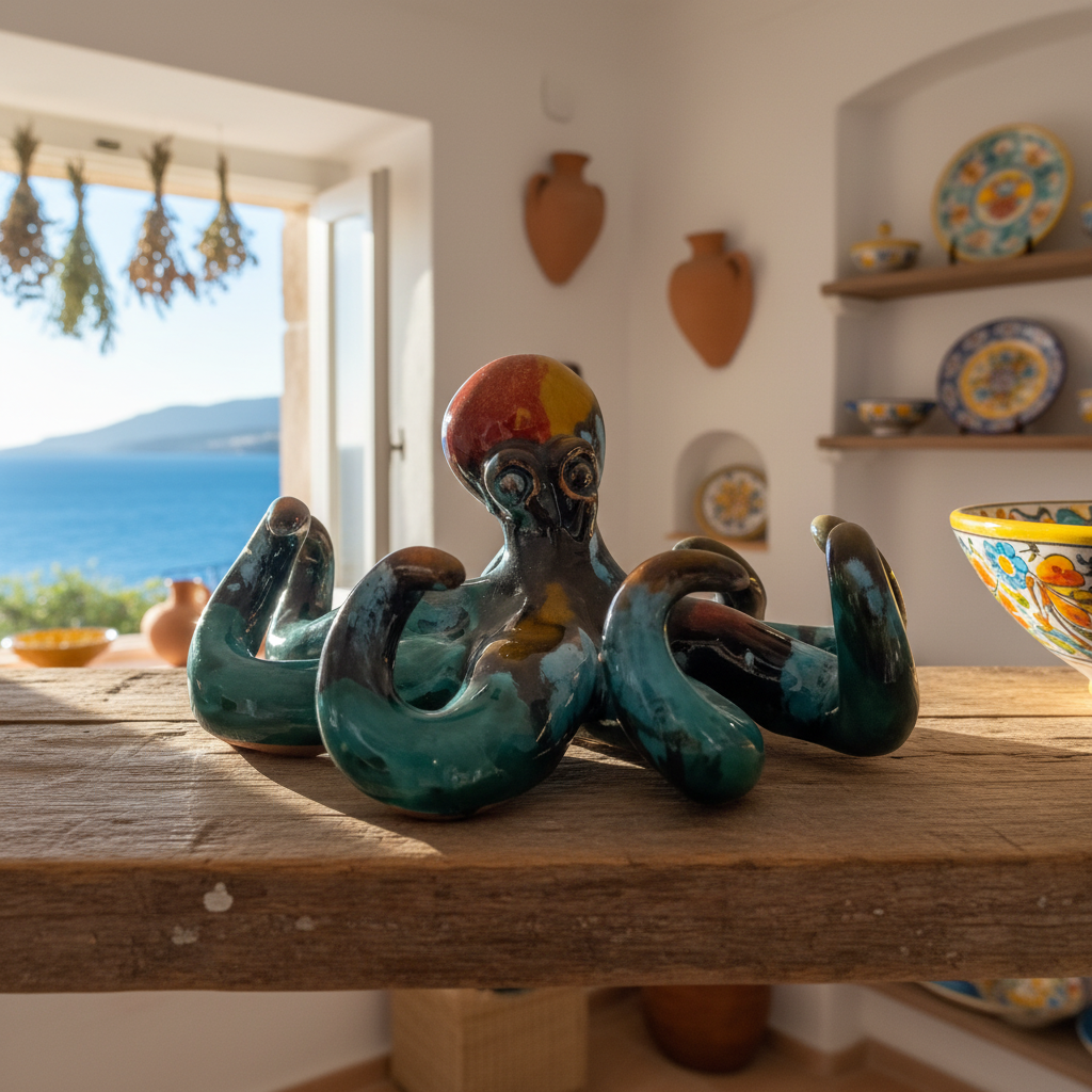 polpo in maiolica di sicilia moderno