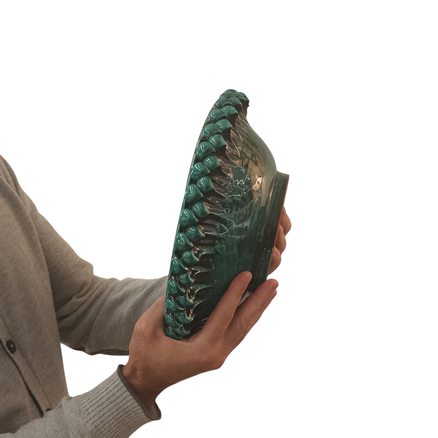centrotavola verde in ceramica