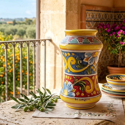 porta bottiglie in ceramica di caltagirone