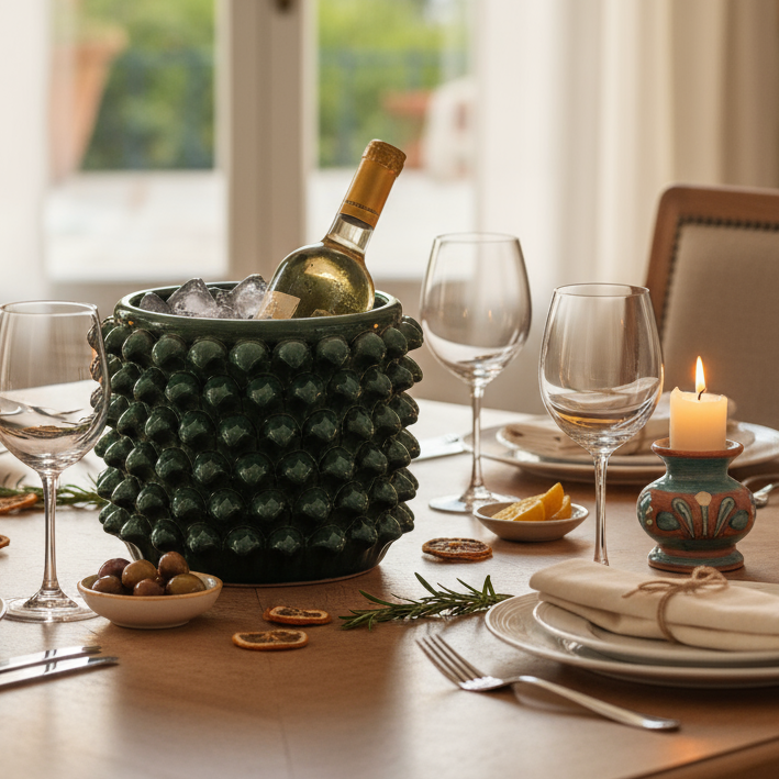 porta bottiglie pigna in ceramica di caltagirone
