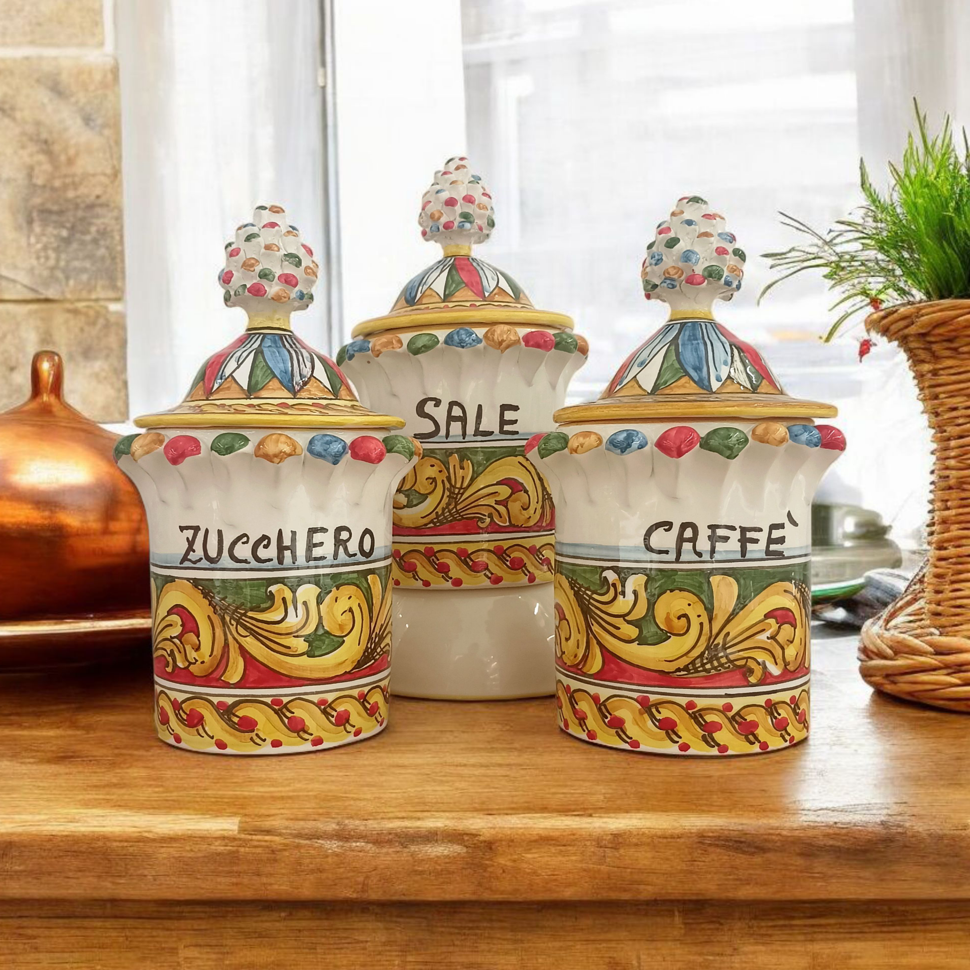 porta sale in ceramica colorata