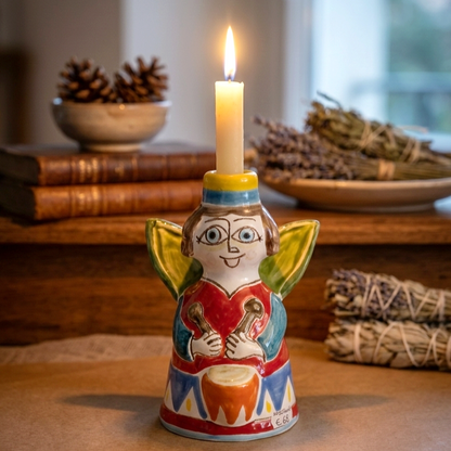 porta candela in maiolica siciliana