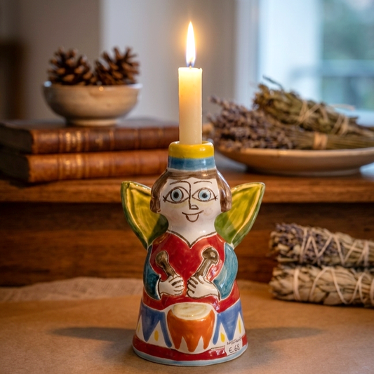 porta candela in maiolica siciliana