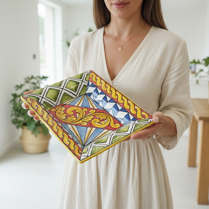 porta cioccolatini in maiolica 