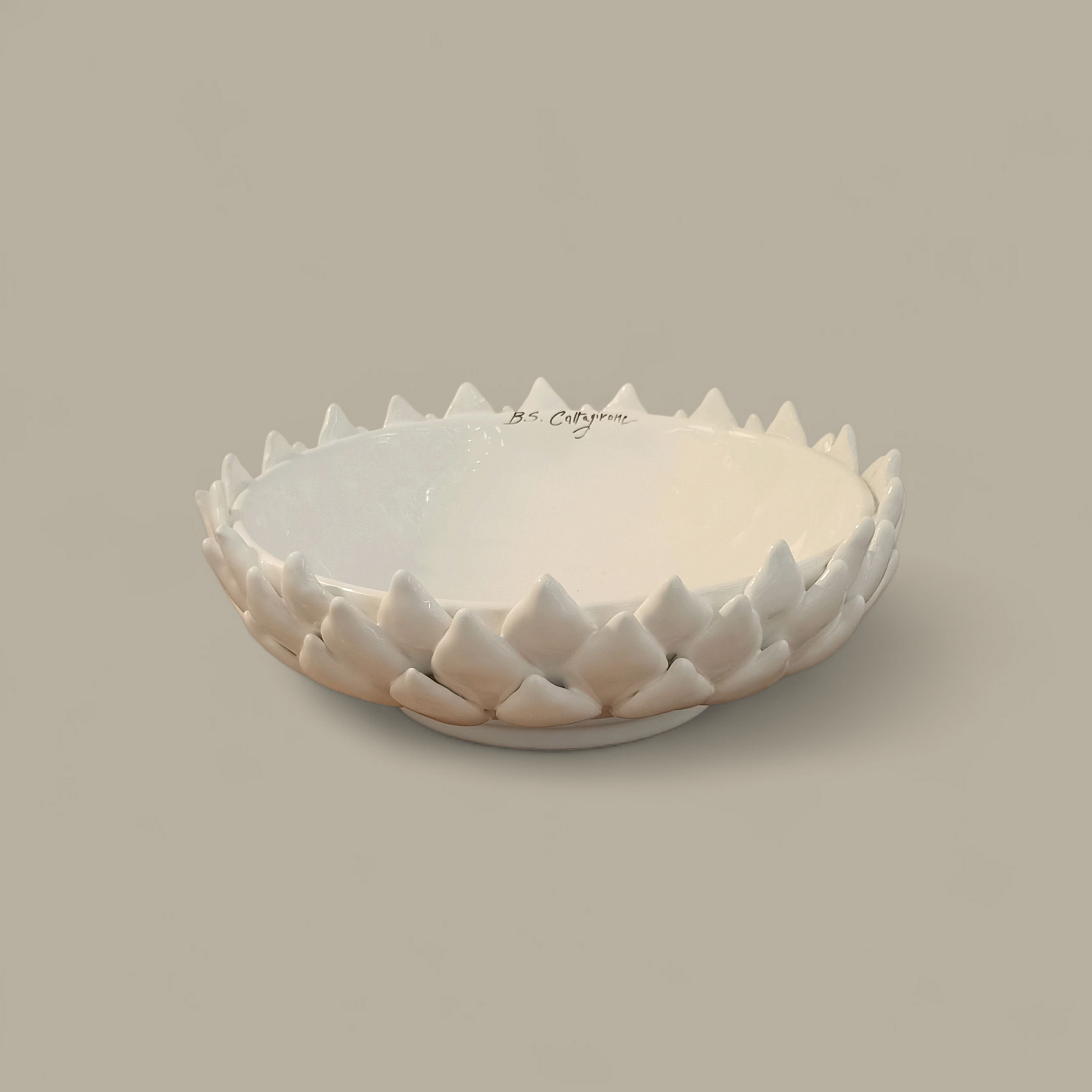 porta caramelle in porcellana bianca