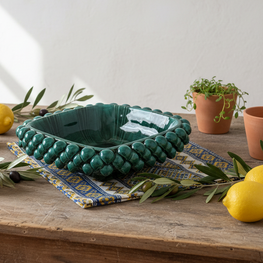 porta chiavi in ceramica verde