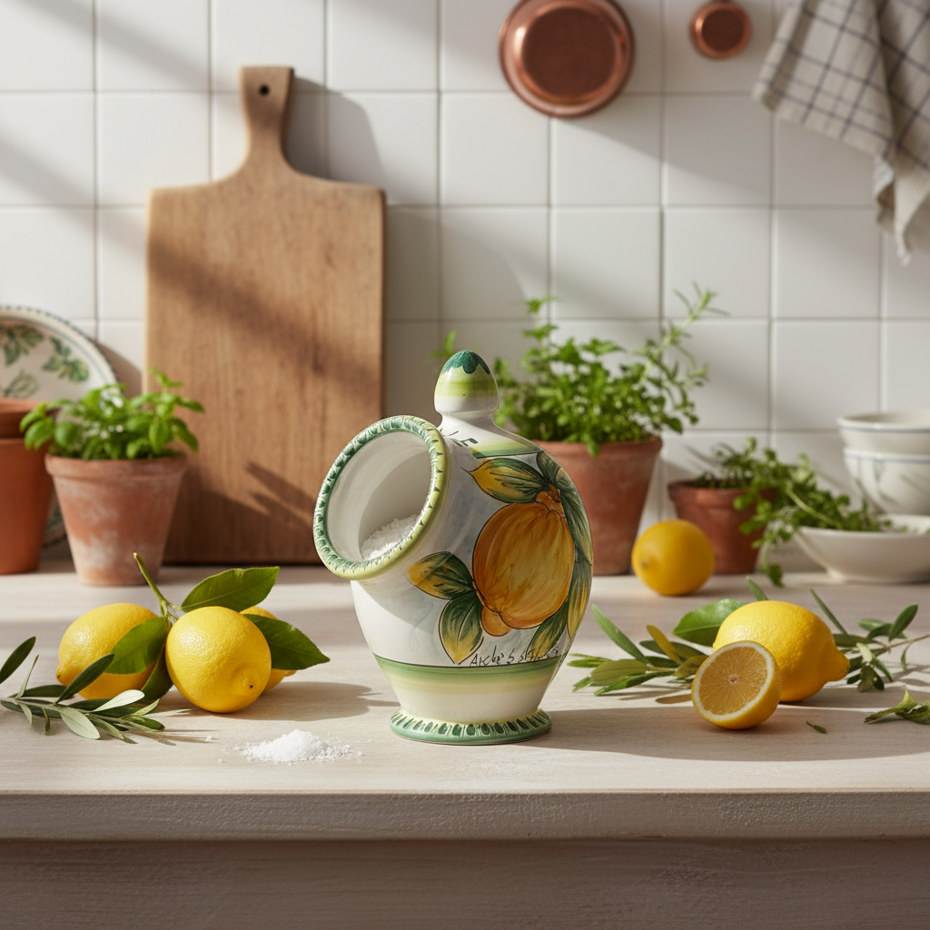 Portasale 28cm da Cucina in Ceramica Siciliana di Santo Stefano di Camastra