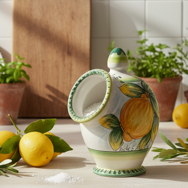 Portasale 28cm da Cucina in Ceramica Siciliana di Santo Stefano di Camastra