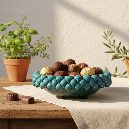 porta cioccolatini in maiolica di sicilia