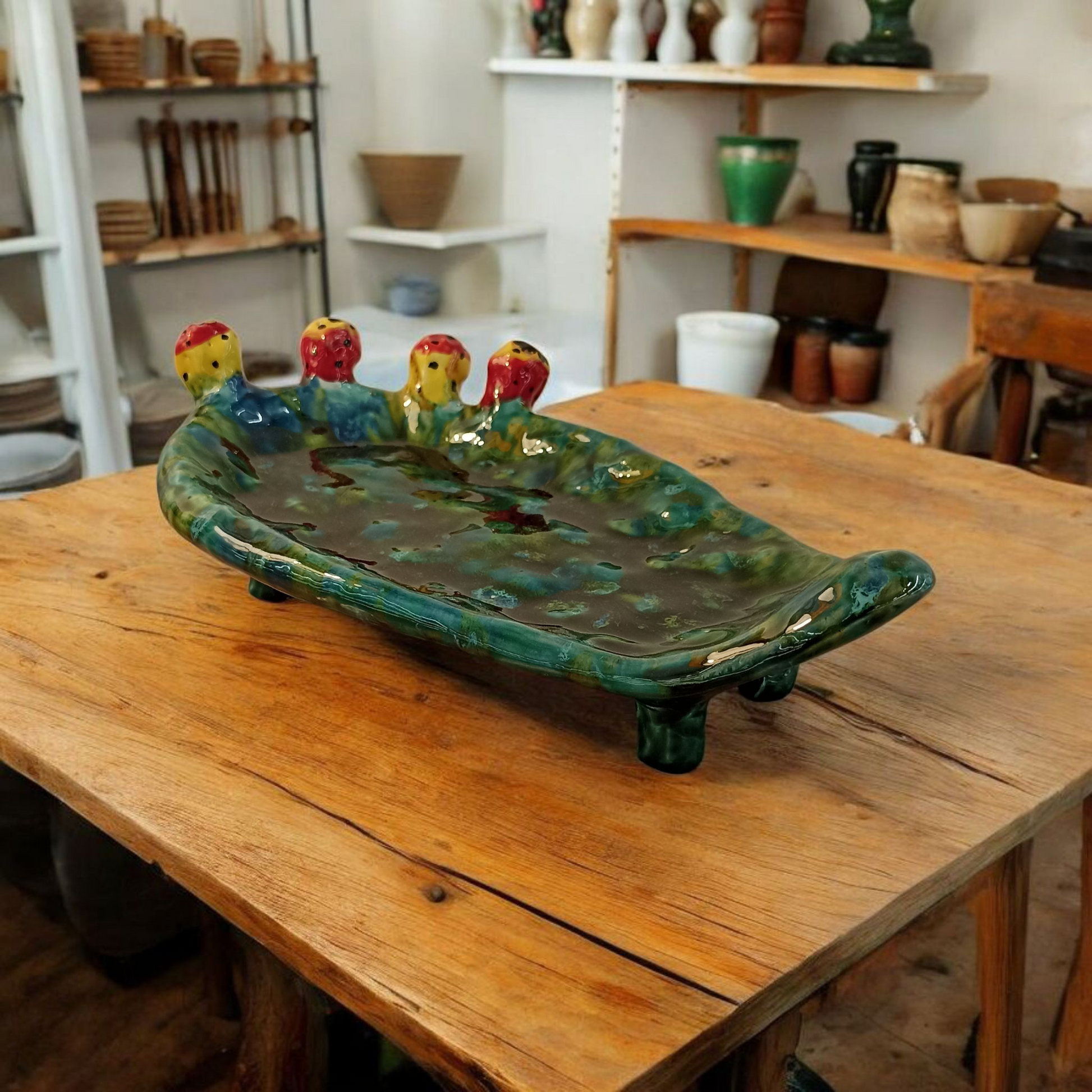 porta caramelle in ceramica di Sicilia