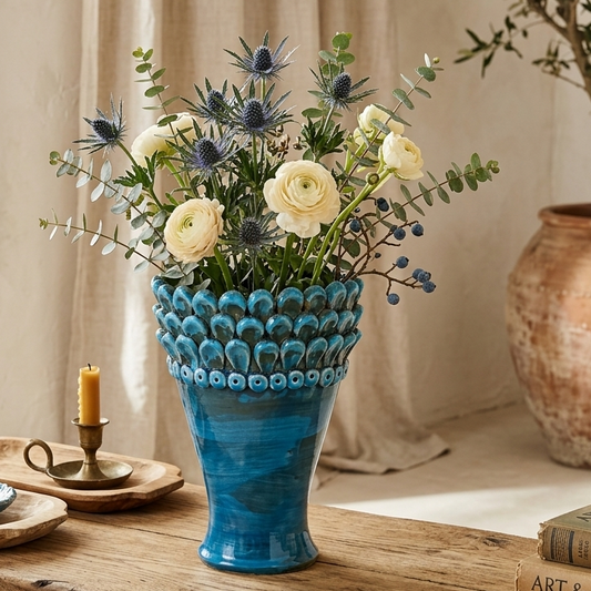 porta fiori siciliano in maiolica