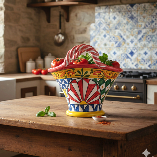 porta frutta in maiolica di sicilia