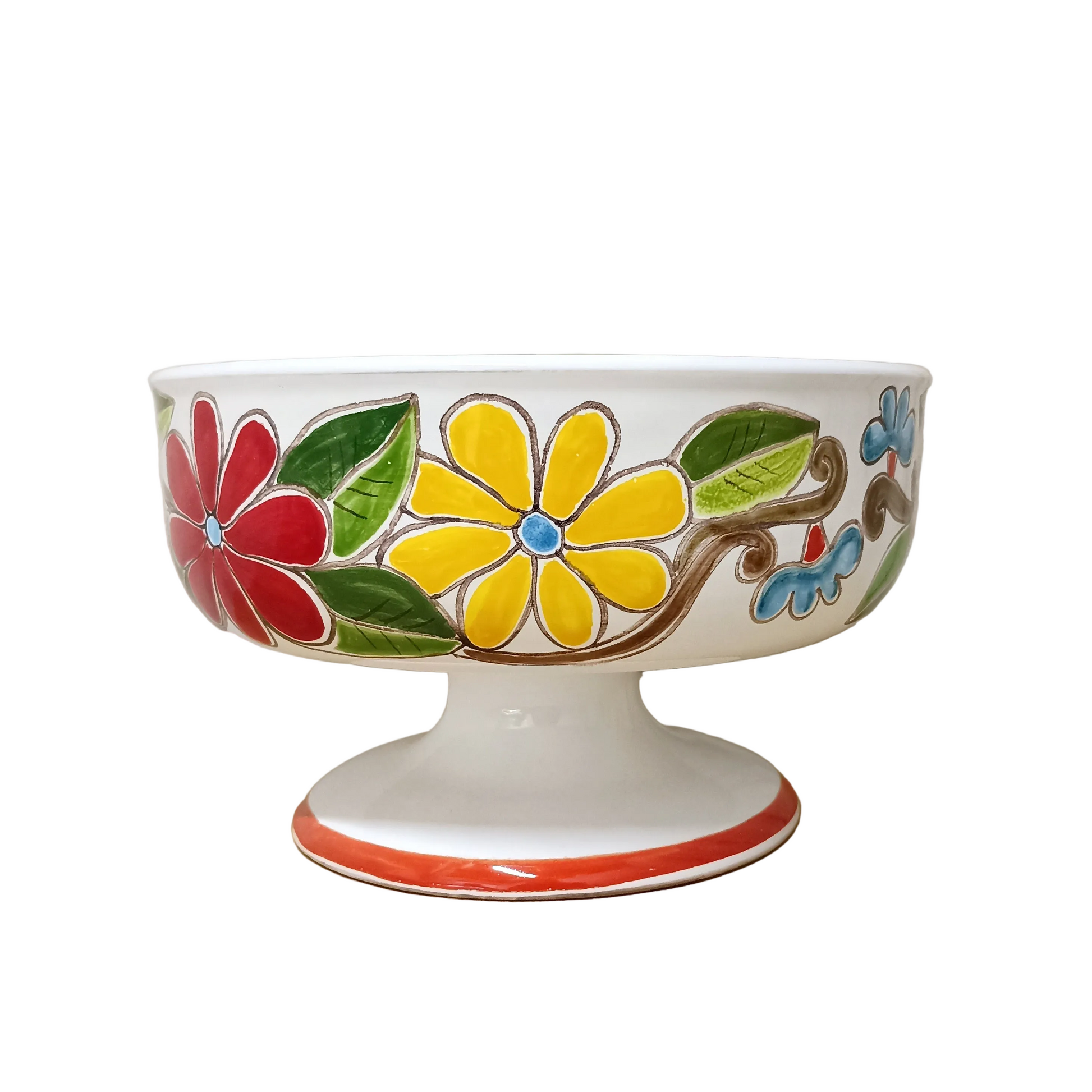 porta frutta colorato in ceramica