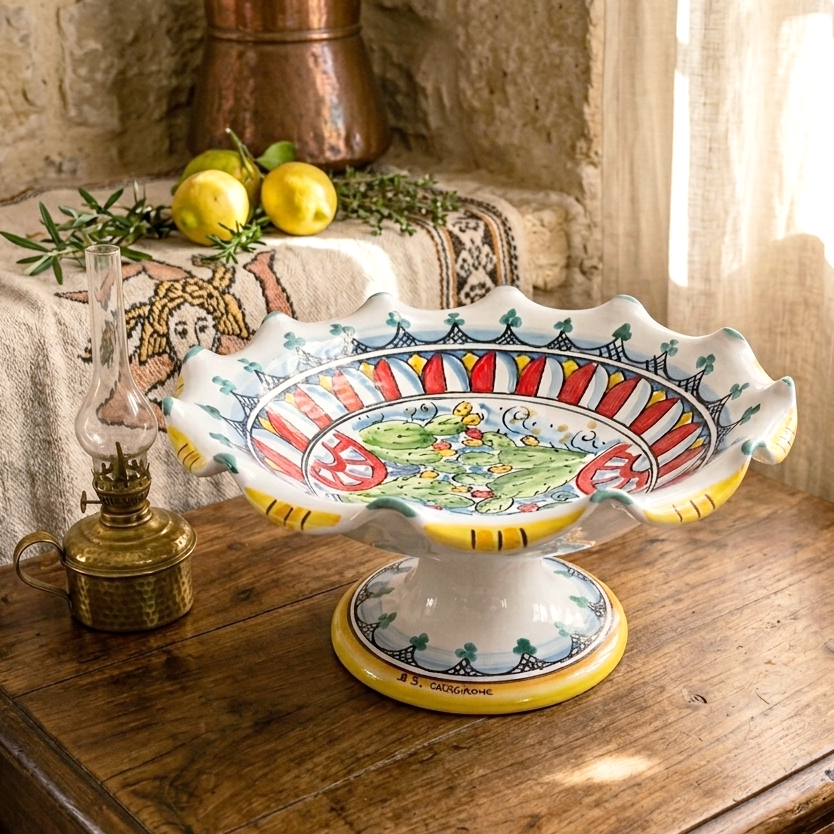 porta frutta in maiolica di caltagirone