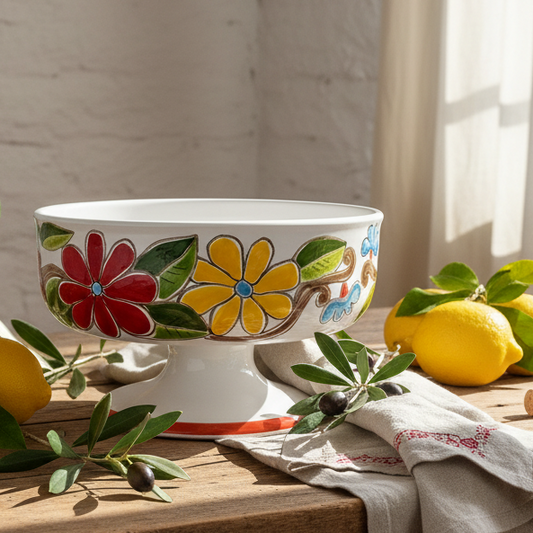 porta frutta in maiolica siciliana 