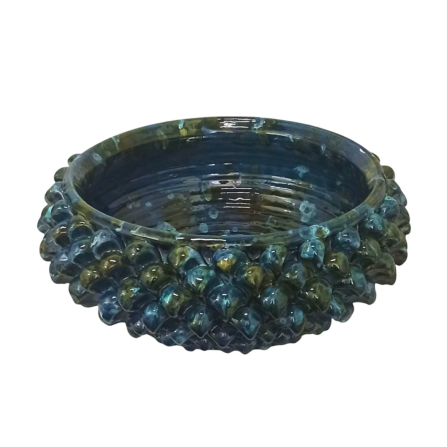 centro tavola pigna in ceramica di sicilia