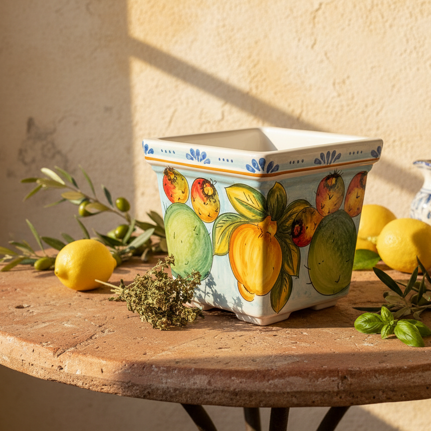 sottovaso ceramica decorata