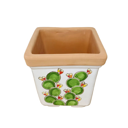 porta vaso in ceramica decorato a mano