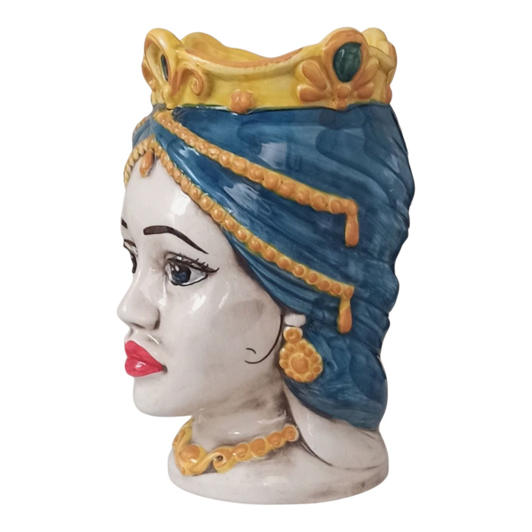 testa di donna in porcellana decorata