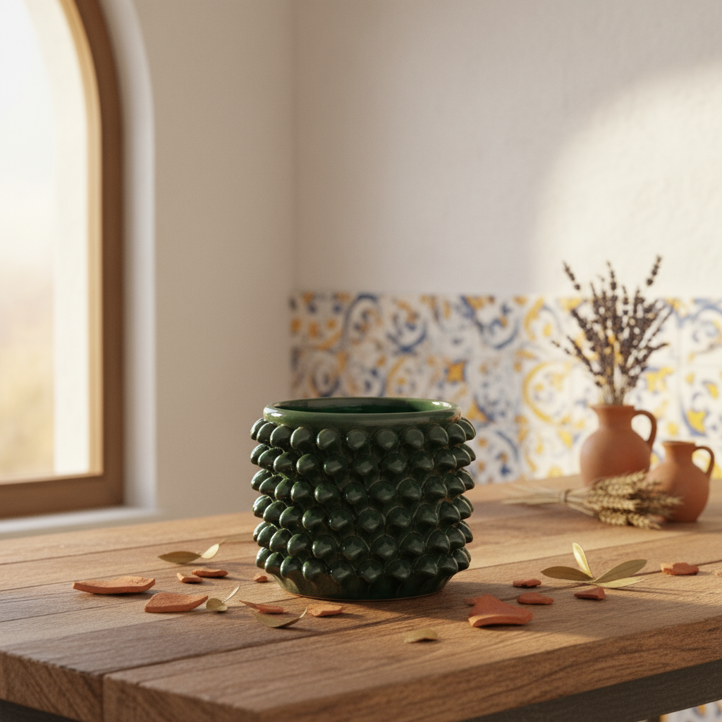 porta vaso in ceramica caltagirone