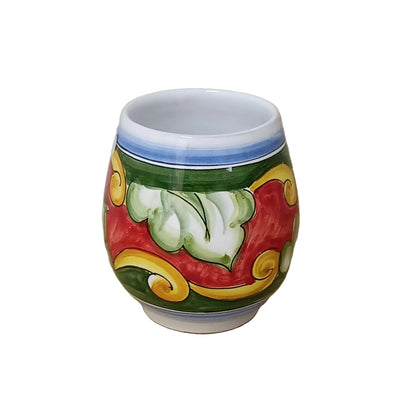 porta penne in maiolica decorata