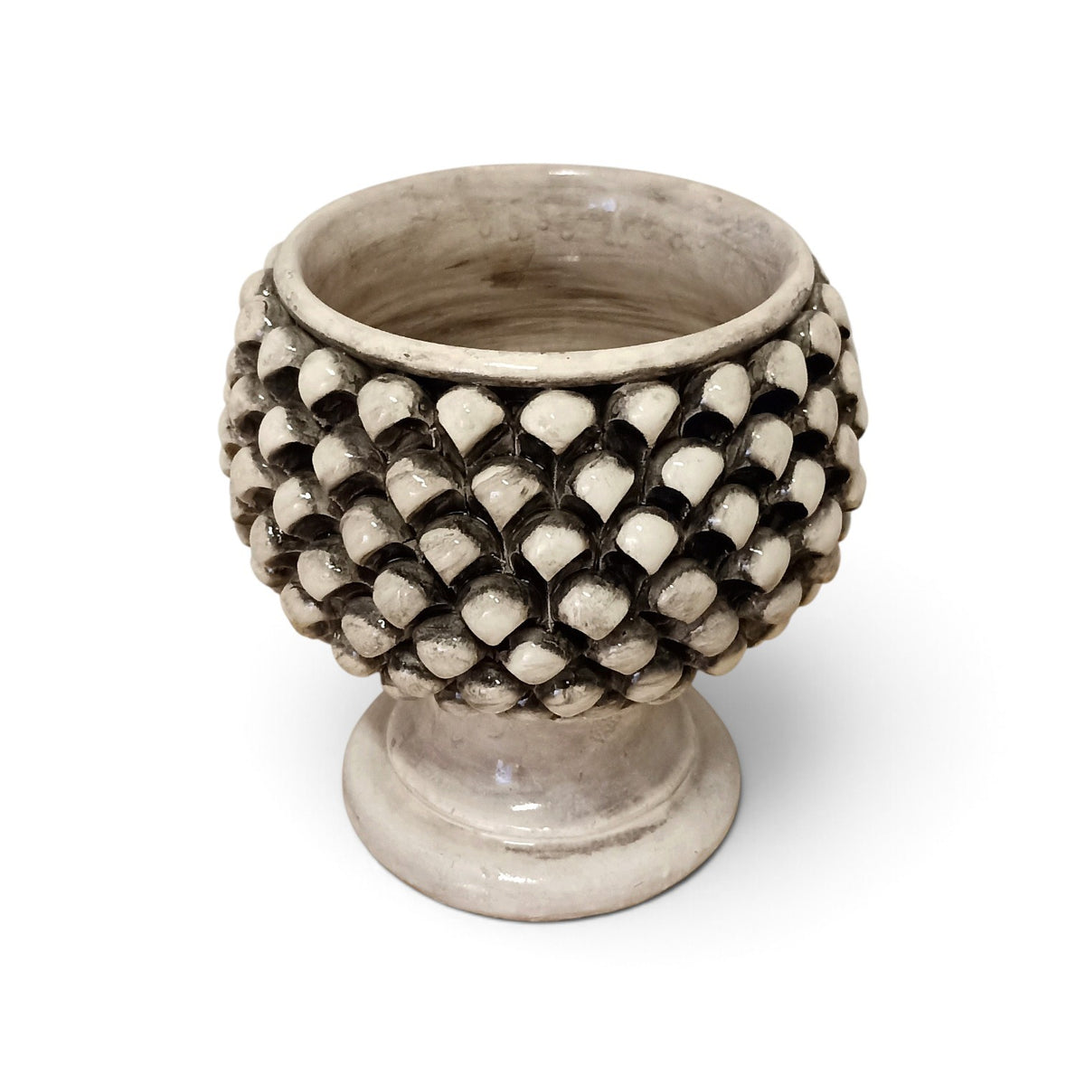 porta vaso mezza pigna ceramica caltagirone