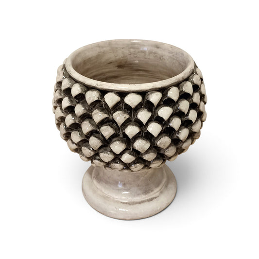 porta vaso mezza pigna ceramica caltagirone