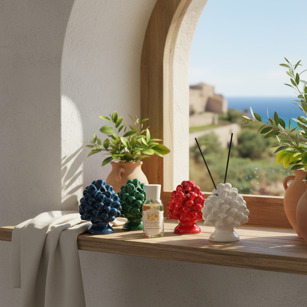 pigna per profumo in  ceramica