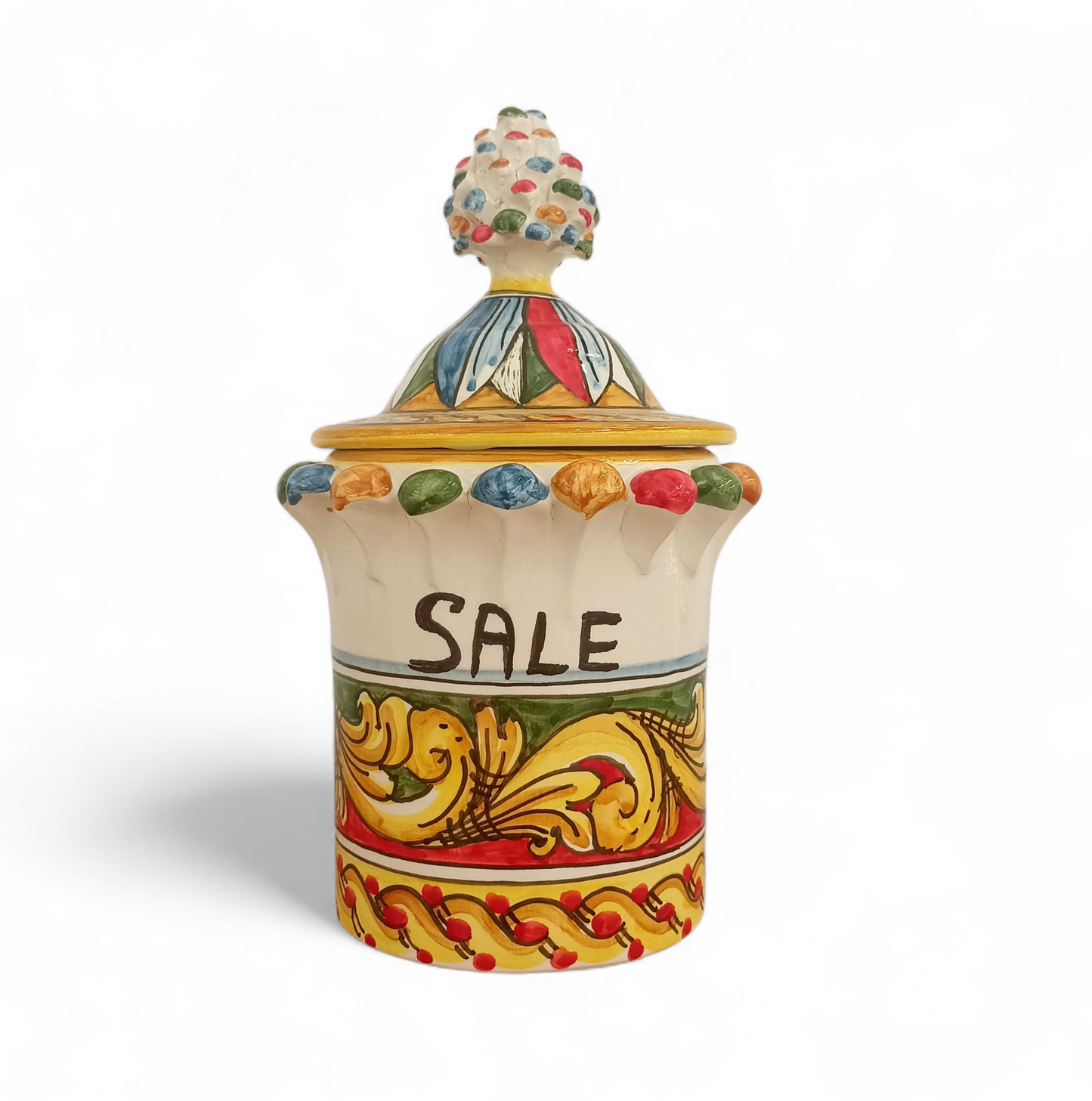 saliera decorata ceramica caltagirone