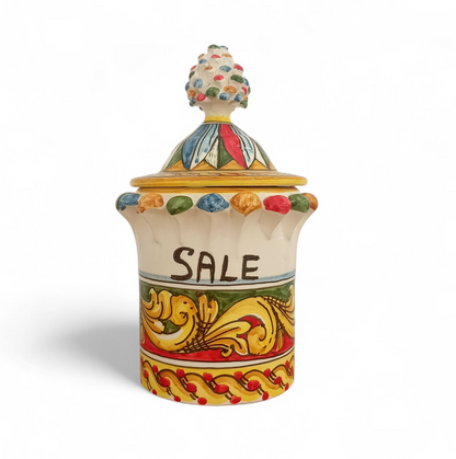 saliera decorata ceramica caltagirone