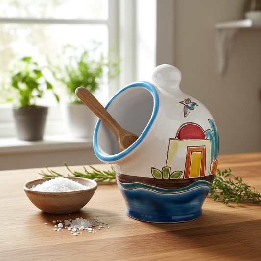 saliera in maiolica da cucina