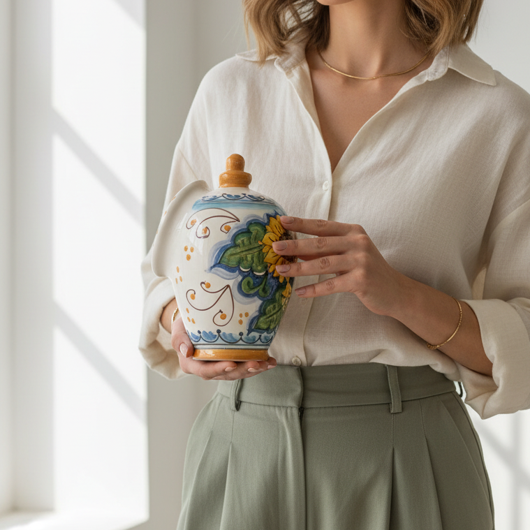 saliera in maiolica per cucina