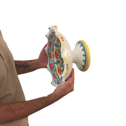alzata in ceramica siciliana di Caltagirone