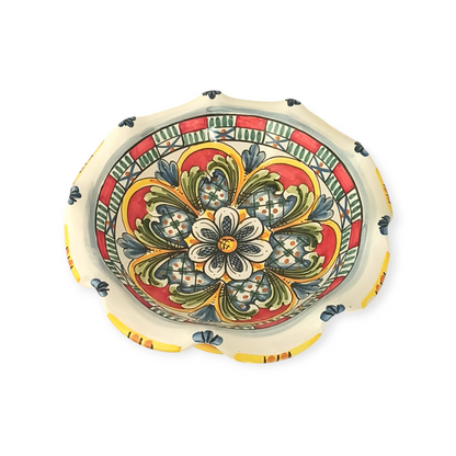 centrotavola ceramica di Caltagirone decoro carretto