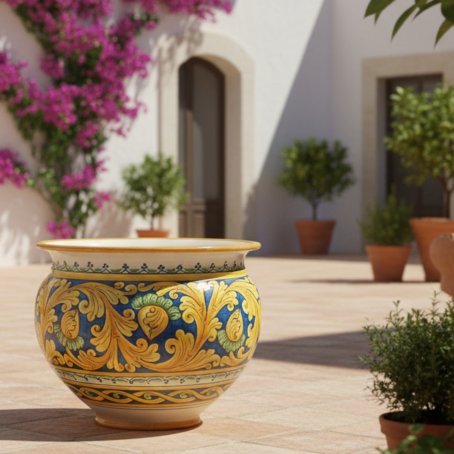 vaso grande maiolica siciliana 