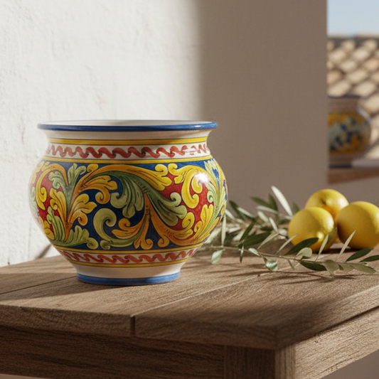 Portapiante in maiolica Siciliana 