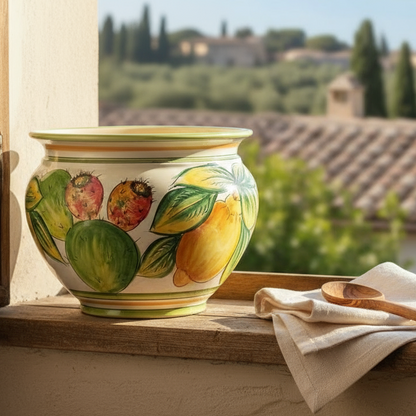 Portapiante in ceramica di Caltagirone decorato a mano 