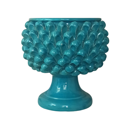 Pigna caltagirone turchese, ceramica siciliana fatta a mano