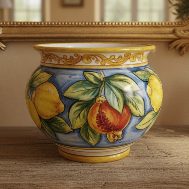 porta piante in maiolica siciliana