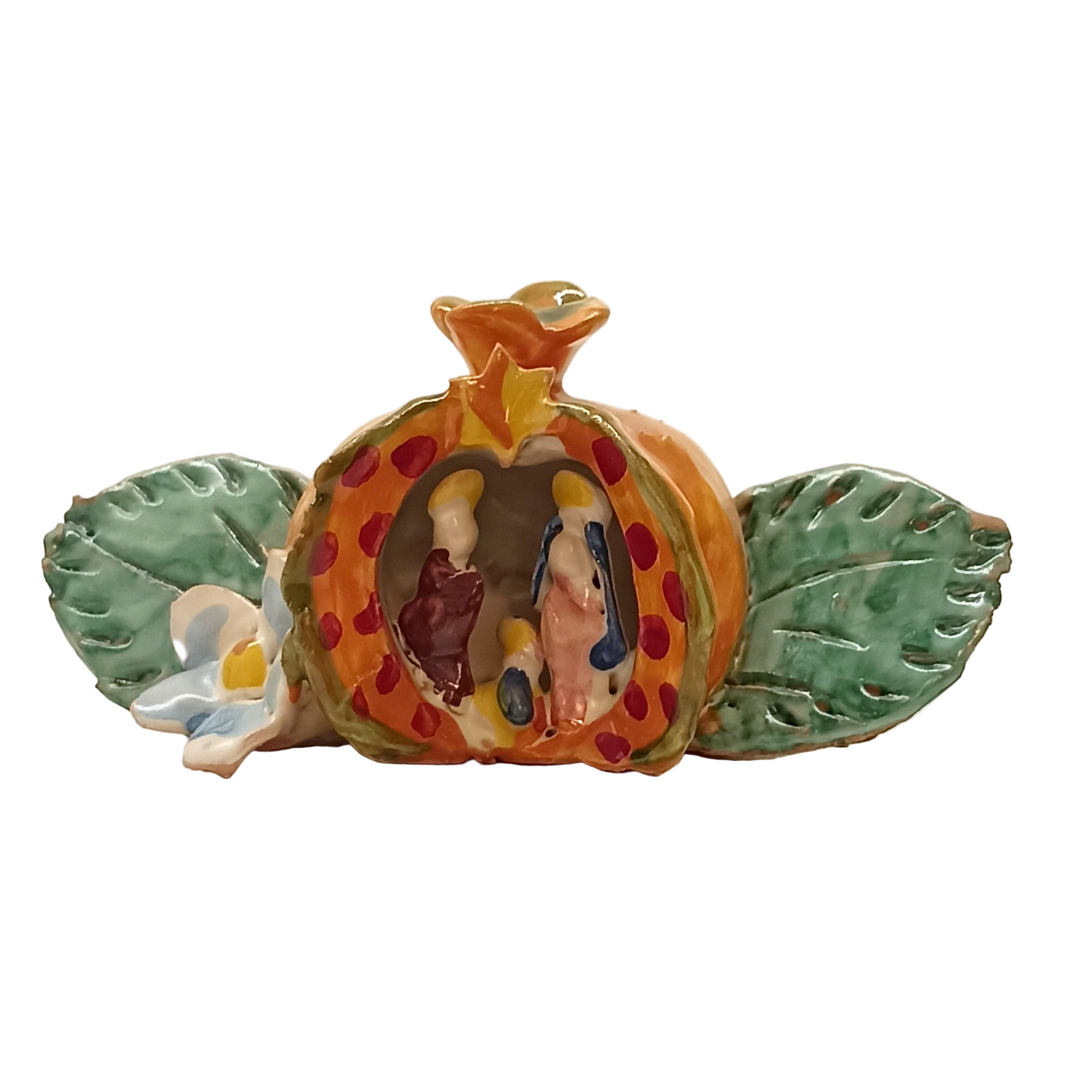 presepe in maiolica artigianale decorato a mano