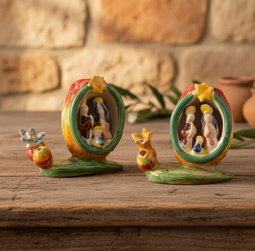 presepe artigianale in ceramica di caltagirone