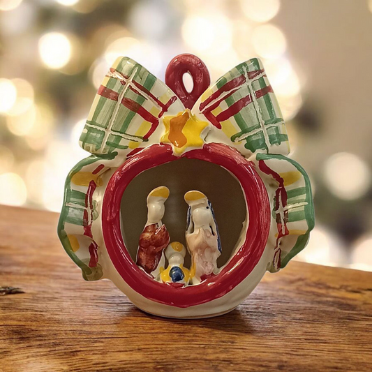 presepe decorato in ceramica