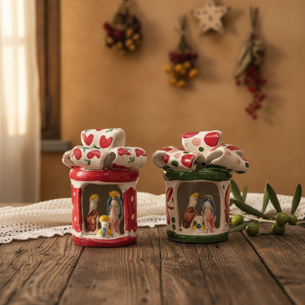 presepi particolari in maiolica