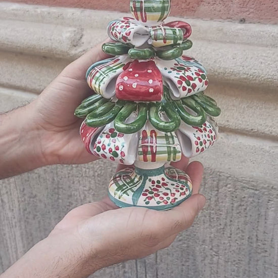 albero per natale in maiolica di sicilia