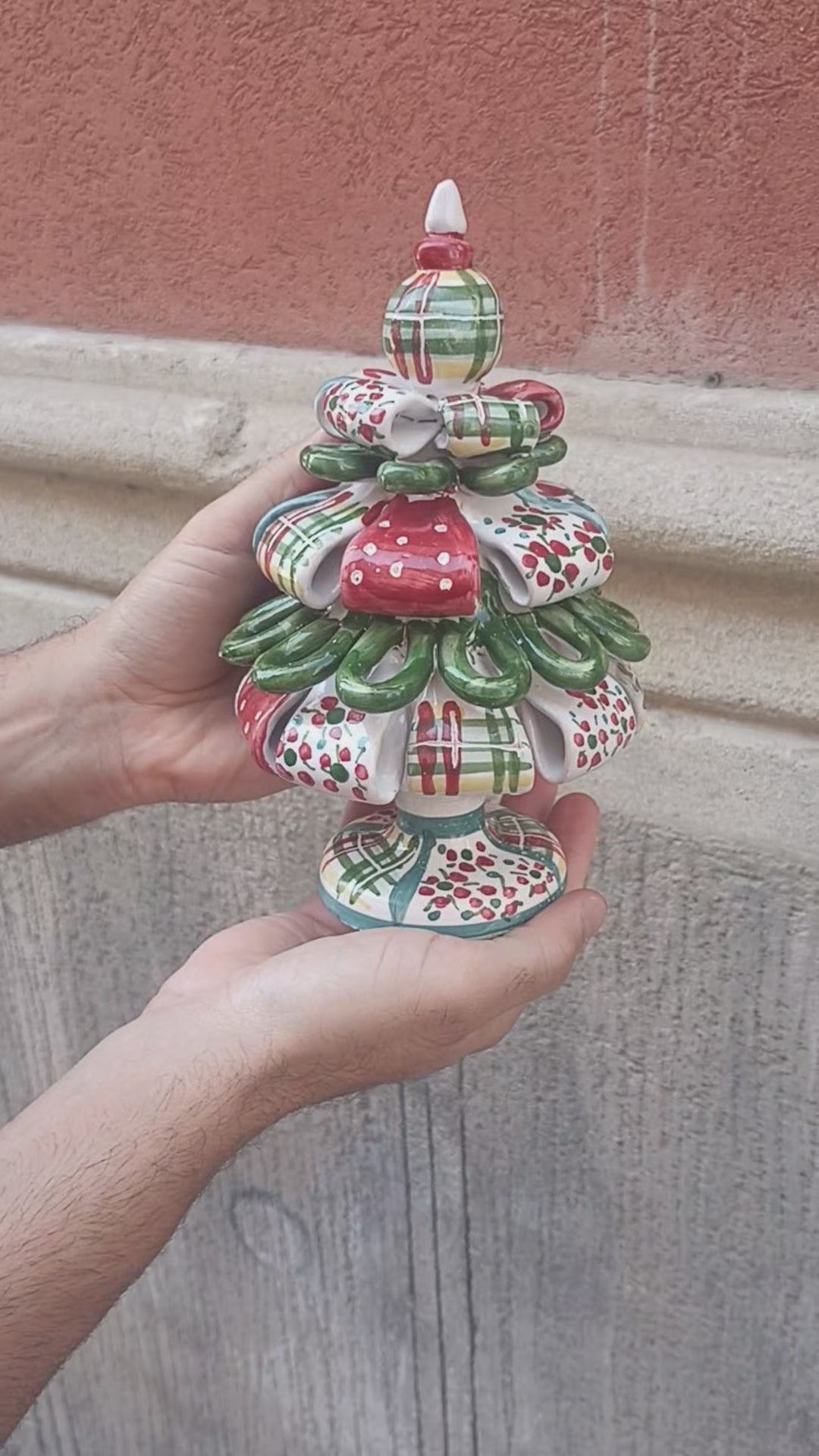 albero per natale in maiolica di sicilia